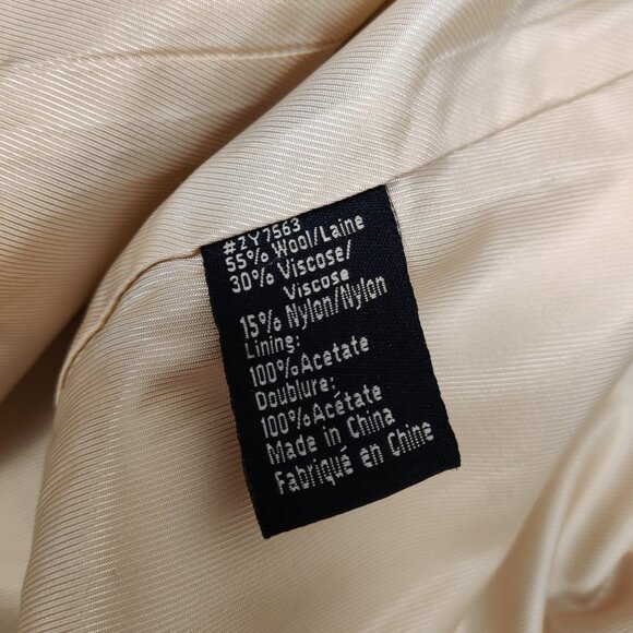 Sandra Angelozzi Women's Trench Coat Size 38 Beige Wool Viscose Casual Timeless - Picture 4 of 9